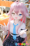 アニメ リアルラブドール 愛らしい美少女 JK制服 オッドアイ ピンク髪 130cm 魔族人形MOZUDOLL 星叶 TPEボディ