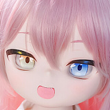 魔族人形 新品キャンペーン 硬質ビニールヘッド1個+軟質TPEヘッド1個無料 MOZU DOLL 星叶 130cm アニメ風の可愛いJK制服オッドアイ美少女 リアルドール TPEボディ ピンク髪学生