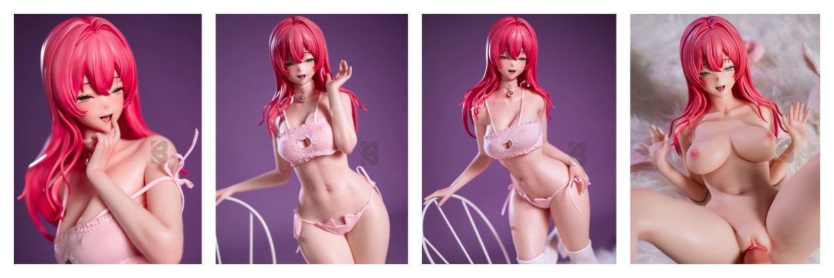 BCDOLL F04A 松田花梨 エロ表情のピンク髪アニメ美少女 ラブドール 60cm Eカップ PU製ヘッド シリコンボディ フィギュア ミニ