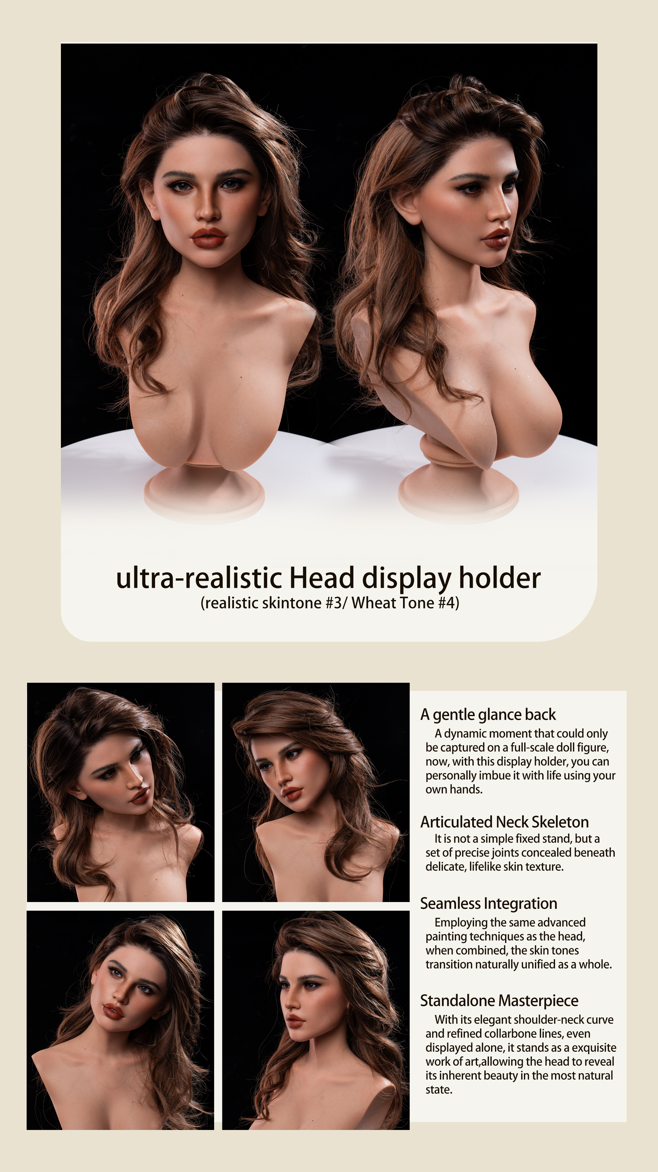 高級なダッチワイフ RZRDOLL 人造人 rzr ダッチワイフ 頭部専用ヘッドスタンド
