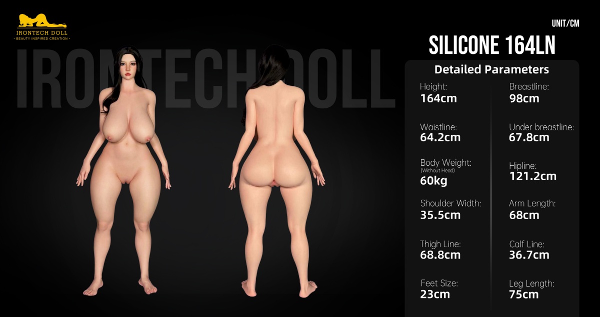 Irontech Doll 164cm Iカップ 三面図 サイズ一覧