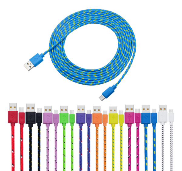 3ft(1M) Nylon Fabric Braided Rugged USB Charger Cable