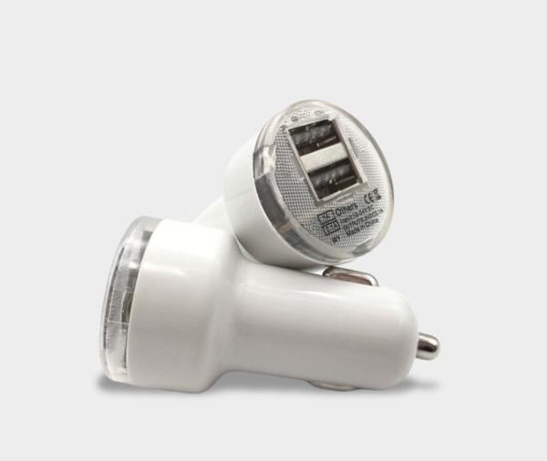 1A Dual USB LED Light up Car Charger Adapter