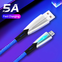 5A Fast Charging Cable Quick charge chip LED Indicator 480Mbps Data Bend-resistant Braided Wire
