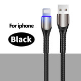 Safe Charging Braided Cable Zinc Alloy Shell Lights Overcharge Protection