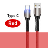 Safe Charging Braided Cable Zinc Alloy Shell Lights Overcharge Protection