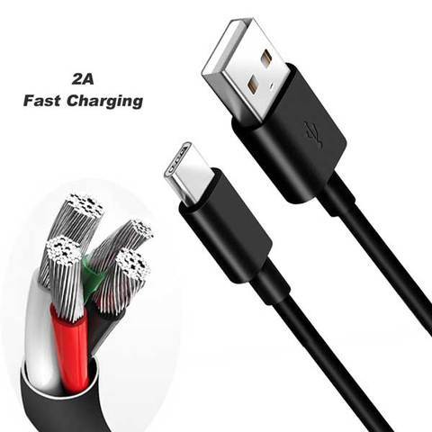 2A Black White Fast Charging Type C Cable Charger