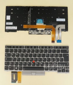 Italian Keyboard For Lenovo Thinkpad  L390 Yoga ( 20NT 20NU) Silver Frame Backlit