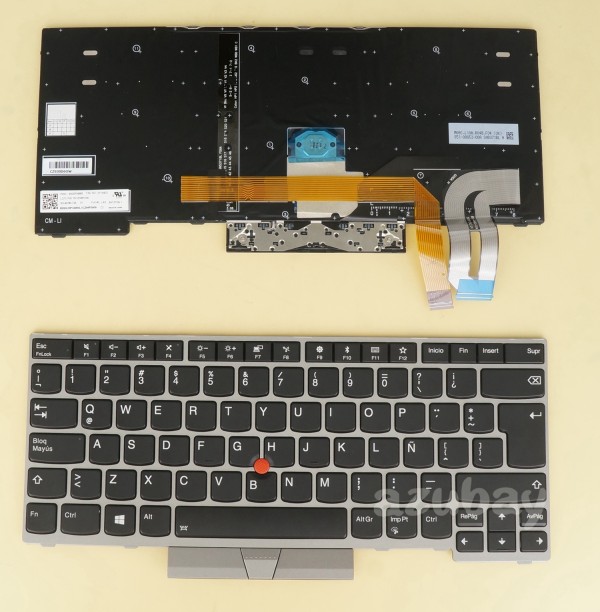 LA Spanish Keyboard For Lenovo Thinkpad 01YN430, 01YN350, Silver Frame, Backlit