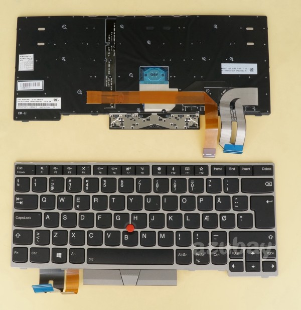 Danish Dansk Keyboard For Lenovo Thinkpad 01YN349, 01YN429, Silver Frame, Backlit