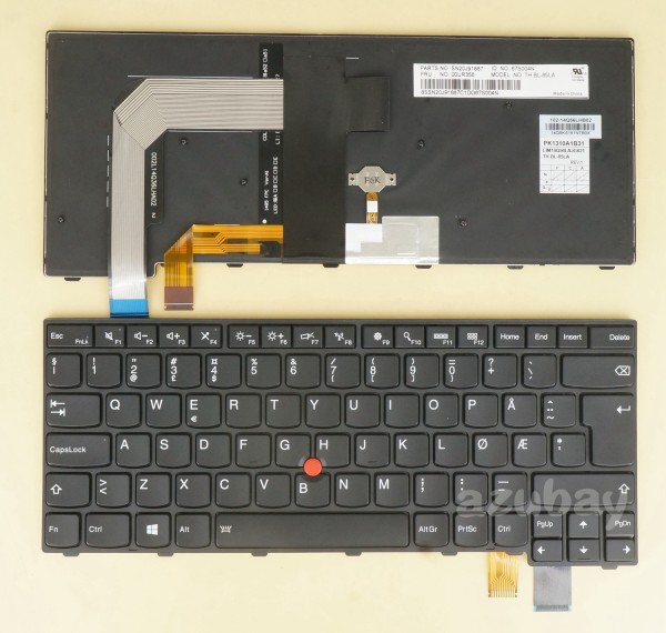 Norwegian Keyboard For Lenovo ThinkPad 00UR415 00UR375 Backlit