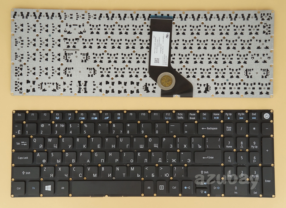 NEW For Clevo P370EM3 P570WM3 Keyboard Backlit Russian WIN7 KEY Right 