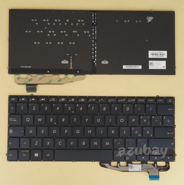 Italian IT Tastiera Keyboard for ASUS ZenBook S UX391FA UX391UA, Dark Blue, Backlit