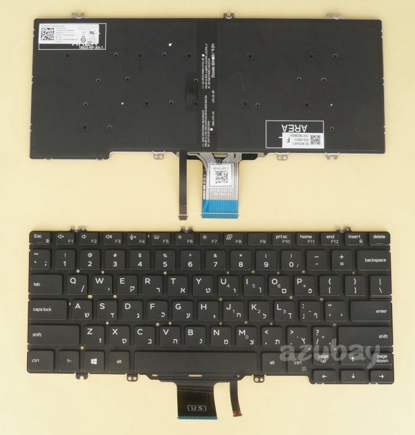 Hebrew Israel HE HB Keyboard for DELL Latitude 5300 2 in 1, Latitude 7300 5300 Backlit, 03PCWD