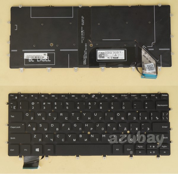 Russian Клавиатура Keyboard For DELL XPS 9370 9380, XPS 13 7390, Backlit, 06DKJ8 Pulled
