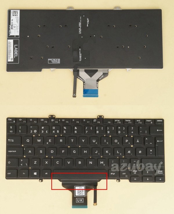 Danish Keyboard DN DM Dansk Tastatur for Dell Latitude 7400 0V2RM9, Backlit, No Pointer
