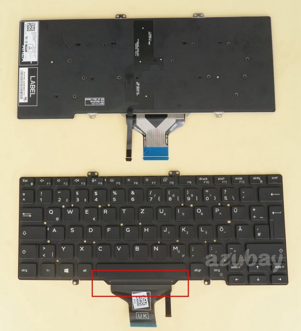German DE QWERTZ Keyboard for Laptop Dell Latitude 7400 0VWKCT, Backlit, No Pointer
