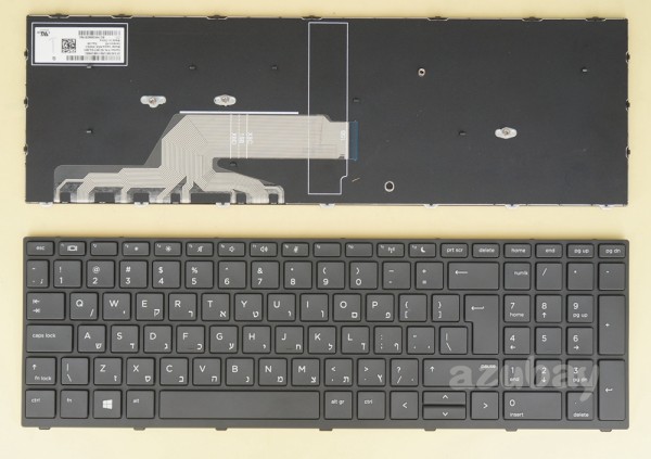 Hebrew Israel HE HB Keyboard for HP Probook 450 G5, 455 G5, 470 G5, L01028-BB1, With Frame