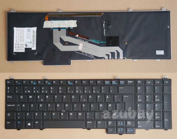 Norwegian Norsk Tastatur Keyboard For Dell Latitude E5540, Backlit, with Pointer, 08V3V3