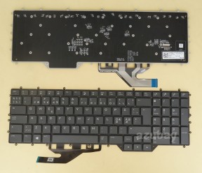 Scandinavian Nordic Swedish Gaming Keyboard For Laptop DELL Alienware Area 51m R2, Pey key Color Backlight, Black