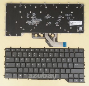 US Gaming Keyboard For Laptop DELL Alienware M15 R2 0080CF, RGB Color Backlight, Gray Black