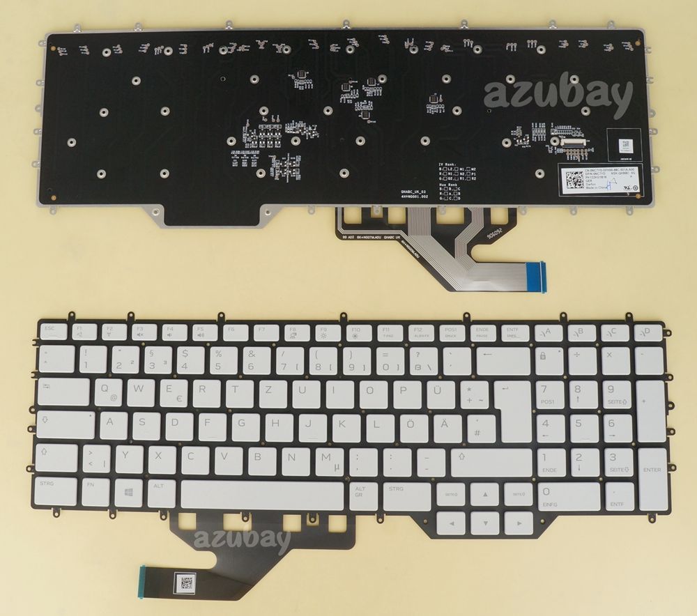 German Gaming Keyboard DE QWERTZ Deutsche Tastatur For Laptop DELL ...