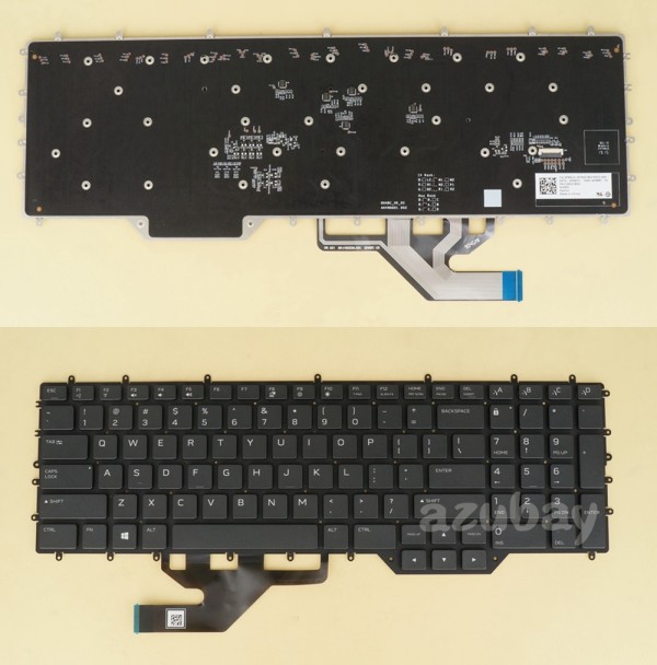 US UI English Gaming Keyboard For Laptop DELL Alienware M17 R3 17.3', Pey key Color Backlight, Black