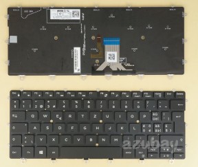 Swiss QWERTZ Tastatur Keyboard For Laptop Dell XPS 13 9365 2-in-1 0CMC7T, Backlit, Black