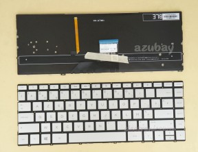 Belgian AZERTY Keyboard for HP Envy 13-ad 13-ad000 13-ad102nb 13-ad104nb Backlit, Silver