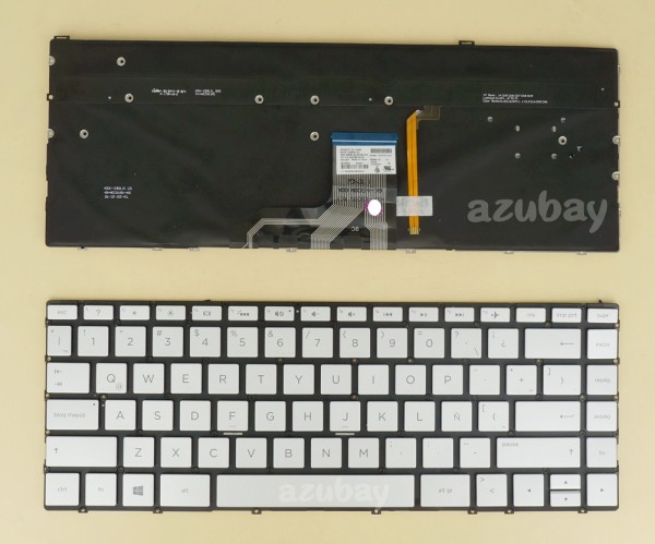 Latin Spanish LAS Keyboard for HP Envy 13-ad109ns 13-ad110ns 13-ad113ns, Backlit, Silver