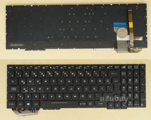 Turkish Keyboard TR Türkçe klavye for ASUS ROG Strix GL553VD GL553VE  GL753VD GL753VE, RGB Backlight