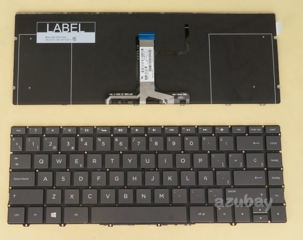 Spanish Keyboard Español Teclado for Laptop HP Spectre 13-af000 13-af500 SN7162BL Black