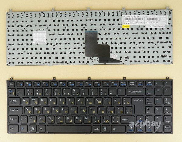 Russian Клавиатура Keyboard For Clevo W271EGQ W271ELQ W271EUQ Black Frame