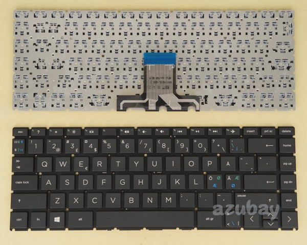 Scandinavian Nordic SD FI DK NW Keyboard for HP 14-cm0018no 14-cm0019no Black