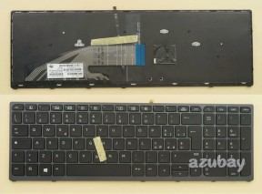 Italian IT Tastiera Italiana Keyboard for HP Zbook 15 G3, 17 G3 SPS-848311-061 With Pointer, Grey Frame Black Key, Backlit