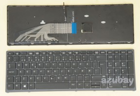 Norwegian Keyboard Norsk NW NO Tastatur for HP Zbook 15 G3, 17 G3 With Pointer, Grey Frame Black Key, Backlit