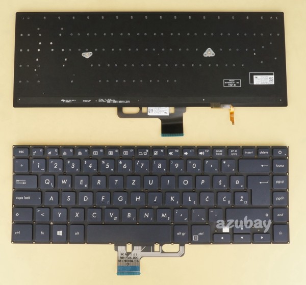 Slovenian Croatian West Balkans Teclado Keyboard for ASUS ZenBook Pro UX550VD Dark Blue, Backlit