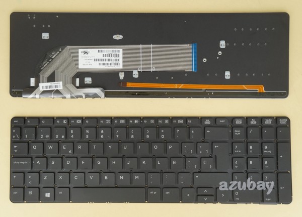 Spanish Keyboard Español Teclado for Laptop HP Probook 450 G2, 455 G2 Backlit, Black without Frame