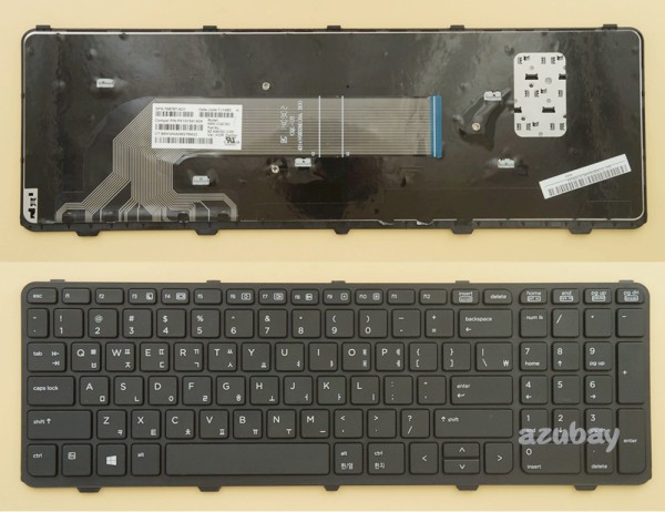 Korean Keyboard 한국어 키보드 for Laptop HP Probook 450 G0, 450 G1, 450 G2, 455 G1, 455 G2, 470 G0, 470 G1, 470 G2, Black with Frame