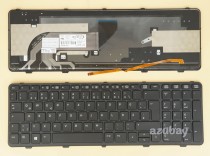 German DE QWERTZ Keyboard for Laptop HP Probook 650 G1, 655 G1 Backlit and Black Frame