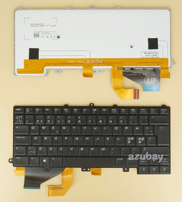 Scandinavian Nordic SD FI DK NW Keyboard for Laptop Dell Alienware 14 080WFK, Backlit