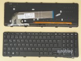 Azubay.com Turkish Keyboard Türkçe Klavye for Laptop HP Probook 650 G1, 655 G1, with Backlit and Black Frame