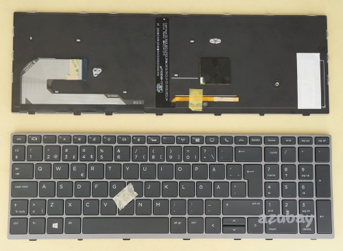 Azubay.com Swedish Finnish Keyboard SD/FI Svenskt tangentbord Suomen  näppäimistö for Laptop HP Elitebook 850
