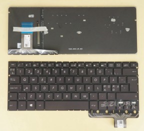 Scandinavian Nordic SD FI DK NW Keyboard for Laptop ASUS ZenBook UX330CA Backlit, Black