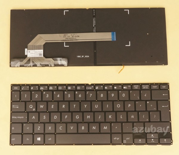 Latin LAS Spanish Keyboard Español Teclado for ASUS ZenBook Flip S UX370UA Q325UA Gray Black, Backlit