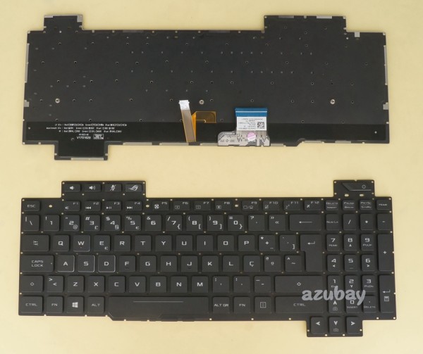 Portuguese Keyboard PT Português Teclado for ASUS ROG Strix SCAR Edition GL703GS GL703GM, RGB Backlight, Black