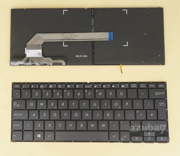 UK GB British Keyboard for ASUS ZenBook Flip S UX370UA Q325UA Gray Black, Backlit
