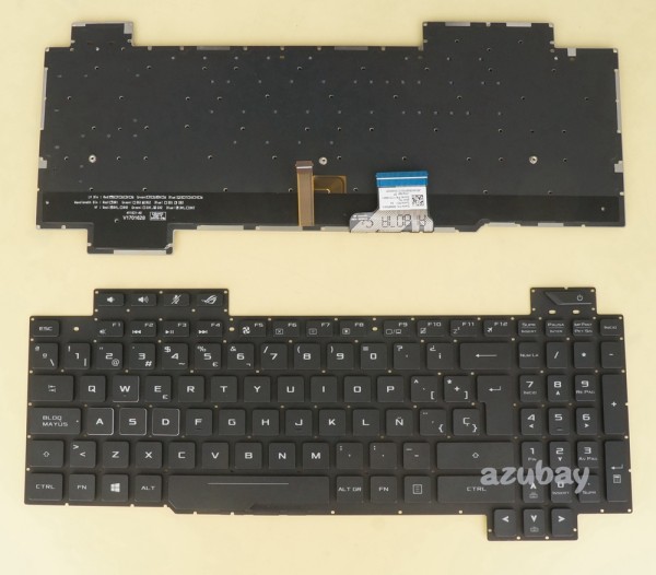 Spanish Keyboard Español Teclado for ASUS ROG Strix SCAR Edition GL703GS GL703GM, RGB Backlight, Black