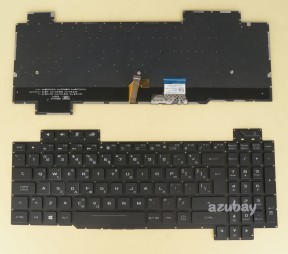 Greek Keyboard GK Ελληνικό πληκτρολόγιο for ASUS ROG Strix SCAR Edition GL703GS GL703GM, RGB Backlight, Black