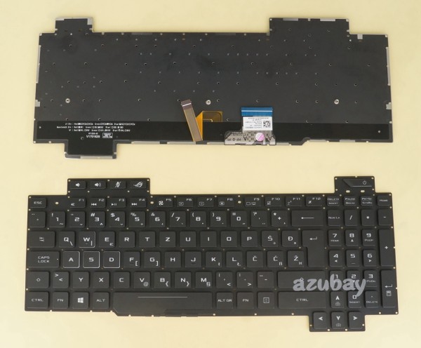 Slovenian SL Croatian Keyboard for ASUS ROG Strix SCAR Edition GL703GS GL703GM, RGB Backlight, Black
